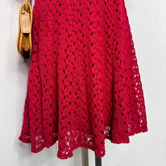 Rabbit Rabbit Rabbit Crochet Fit and Flare Dress Size 4 Retro Pin Up - Picture 7 of 8